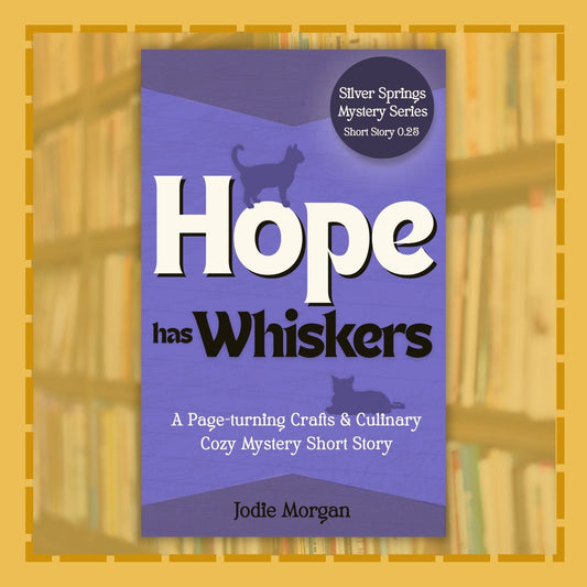 Book cover of 'Hope has Whiskers' by Jodie Morgan with a purple background and cat silhouettes.
