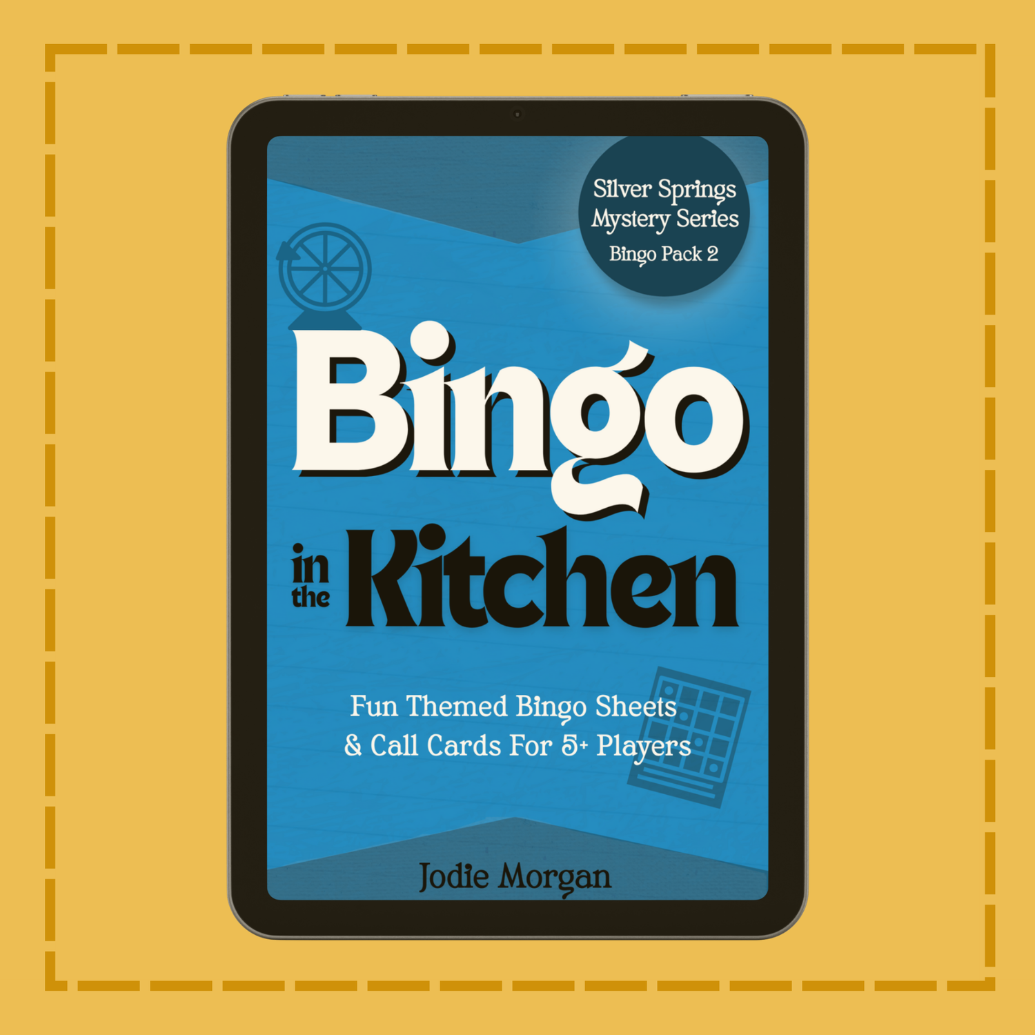 Bingo in the Kitchen book cover on a yellow background