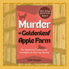 Book cover of 'Murder at Goldenleaf Apple Farm' by Jodie Morgan on a yellow background