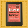 E-reader displaying the book cover of 'Murder at Goldenleaf Apple Farm' on a yellow background