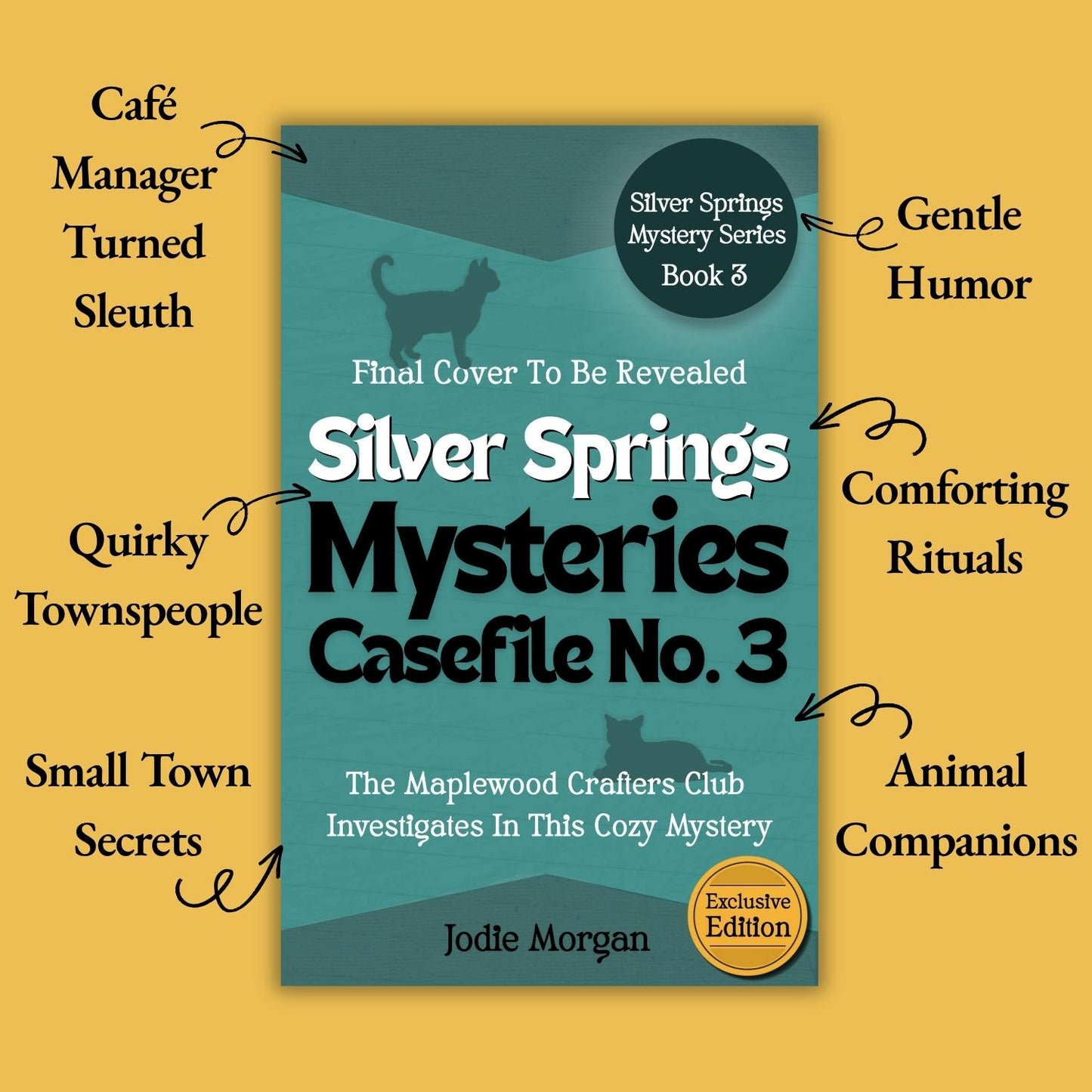 Book cover for 'Silver Springs Mysteries Casefile No. 3' by Jodie Morgan. Final cover to be revealed.