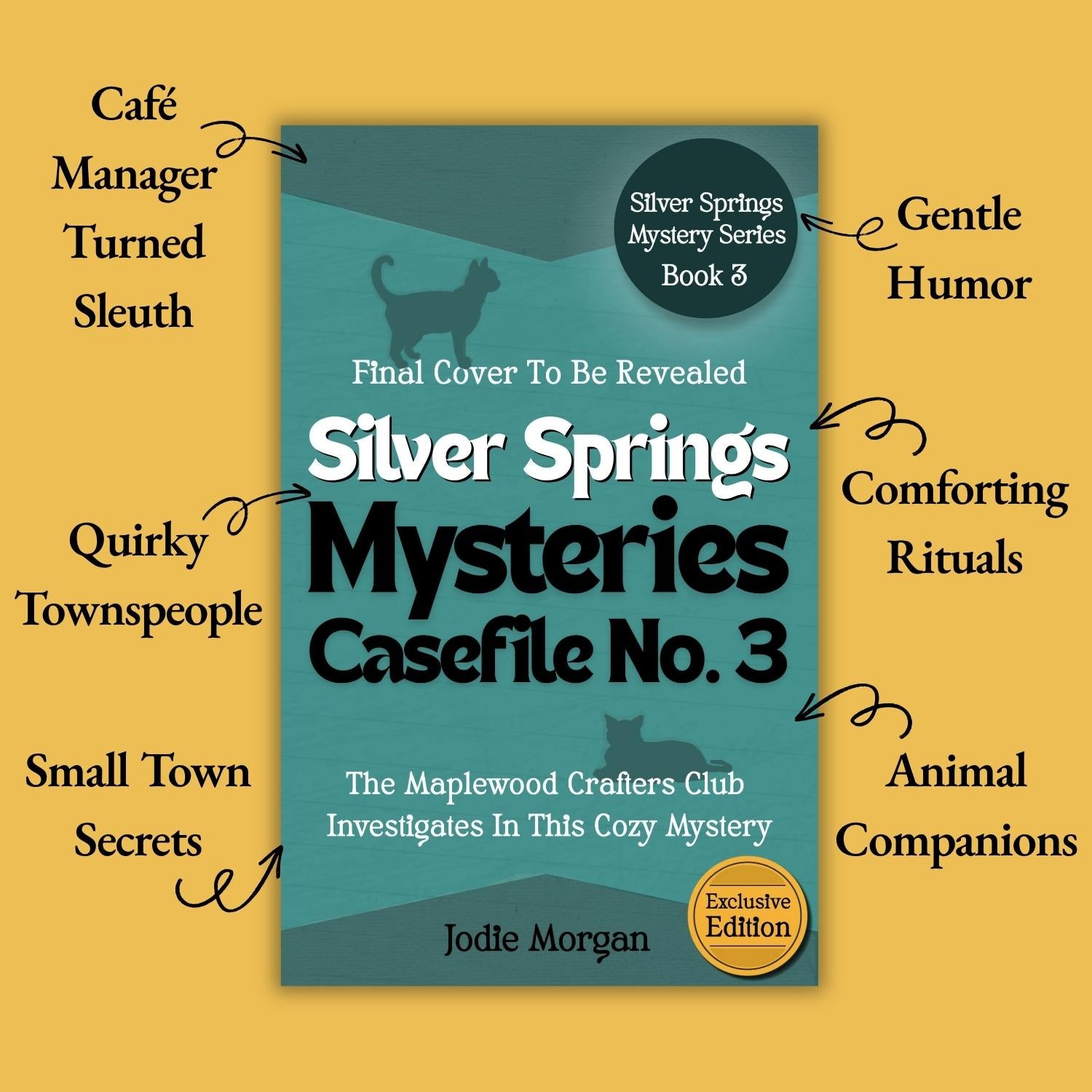 Book cover for 'Silver Springs Mysteries Casefile No. 3' by Jodie Morgan. Final cover to be revealed.