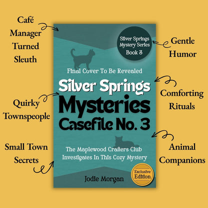Book cover for 'Silver Springs Mysteries Casefile No. 3' by Jodie Morgan. Final cover to be revealed.