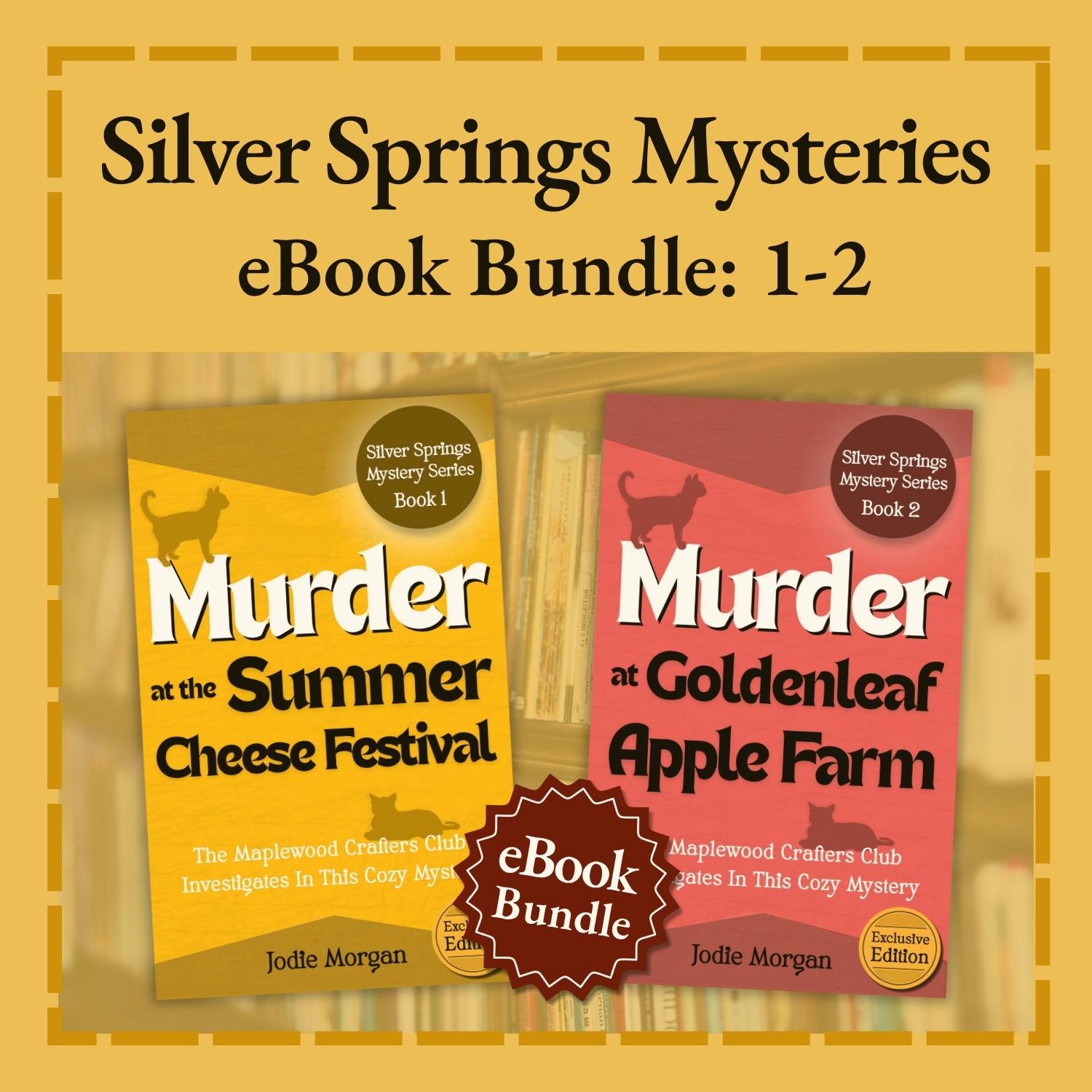 eBook bundle cover for 'Silver Springs Mysteries' with two book covers and a promotional banner.