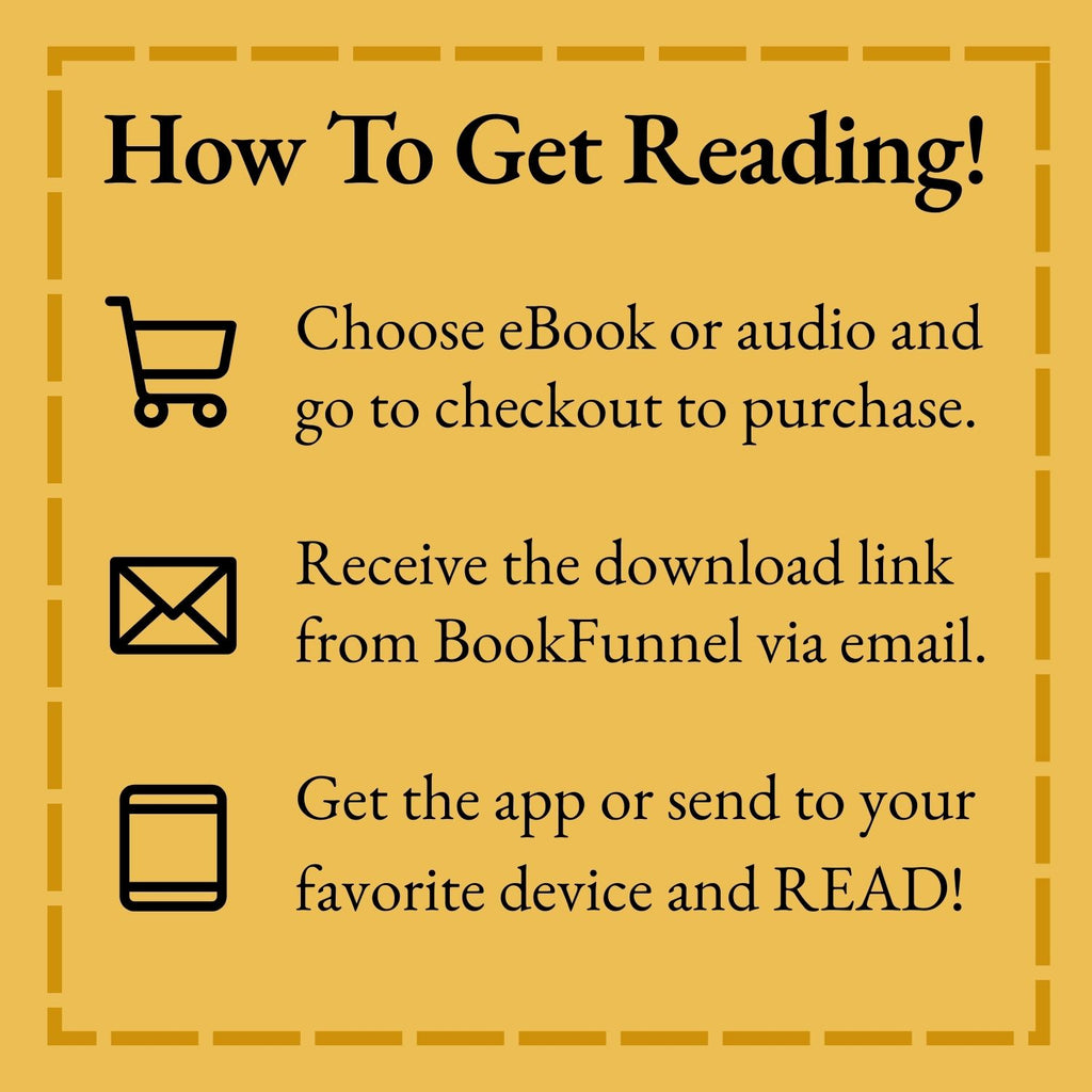 Instructions on how to get reading with BookFunnel on a yellow background