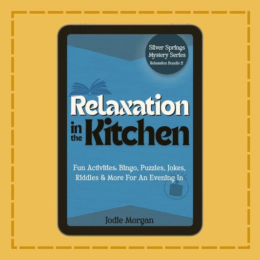 Ebook cover of 'Relaxation in the Kitchen' on a yellow background