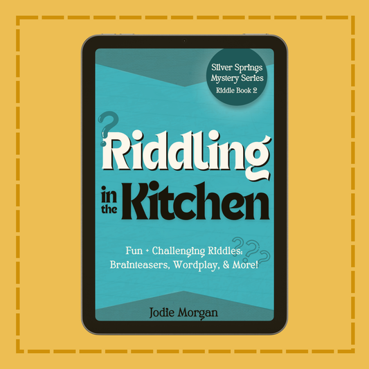 Book cover of 'Riddling in the Kitchen' on a yellow background