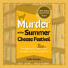 Murder At The Summer Cheese Festival book cover with a library background.