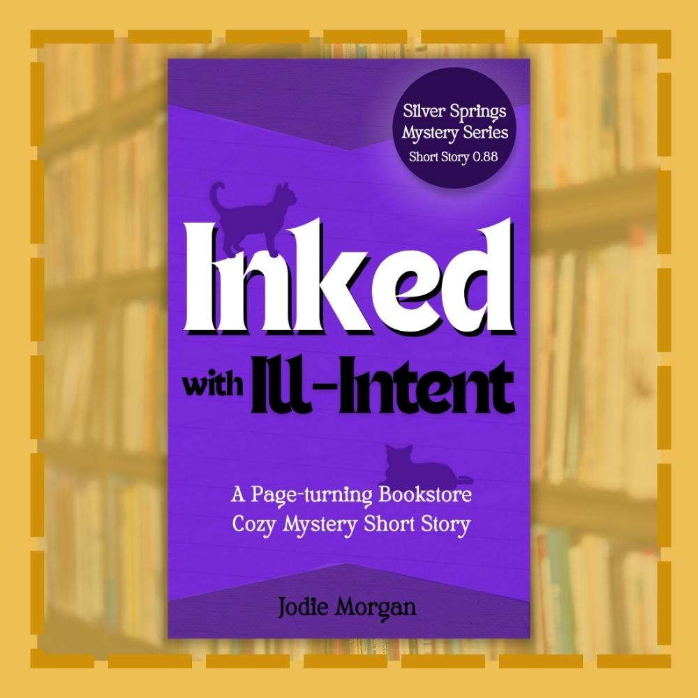 Book cover of 'Inked with Ill-Intent' by Jodie Morgan on a purple background