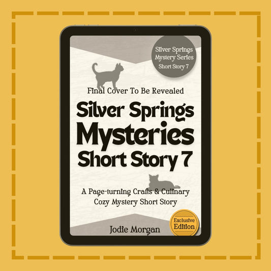 Digital mockup of a book cover for 'Silver Springs Mysteries Short Story 7' on a yellow background.