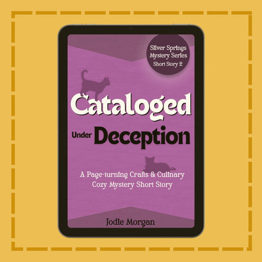 Ebook cover of 'Cataloged Under Deception' on a yellow background