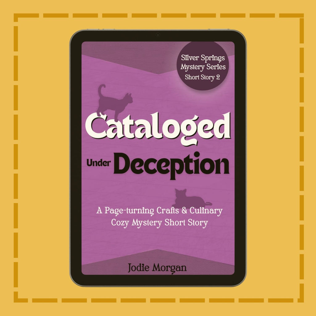 Ebook cover of 'Cataloged Under Deception' on a yellow background