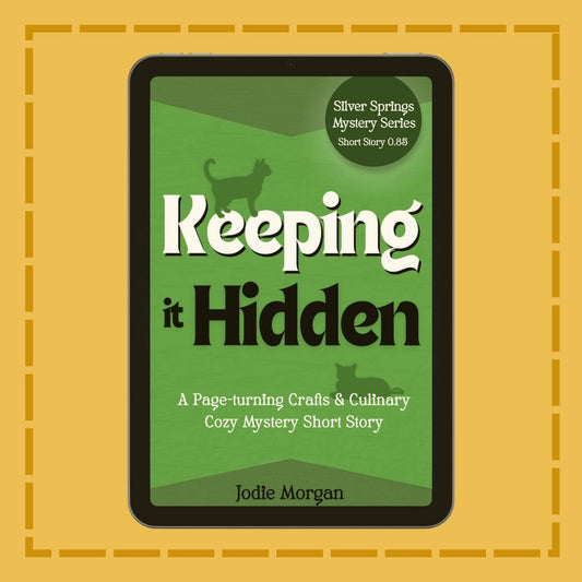 Book cover of 'Keeping it Hidden' by Jodie Morgan on a green background with a yellow border.