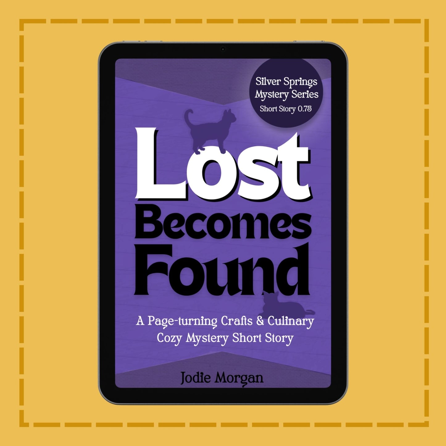Ebook cover of 'Lost Becomes Found' on a yellow background