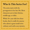 Text on a yellow background describing the target audience for a series.
